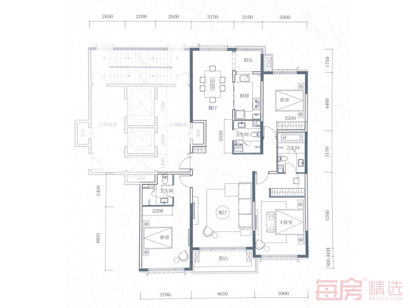 壹湖国际170平户型