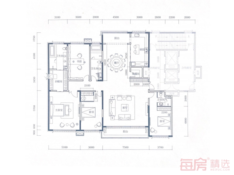 壹湖国际320平户型